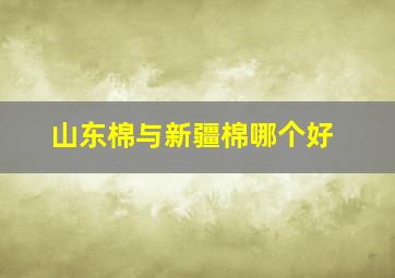 山东棉与新疆棉哪个好