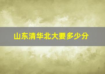 山东清华北大要多少分