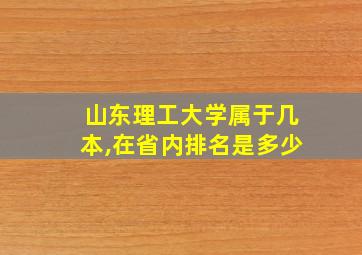 山东理工大学属于几本,在省内排名是多少