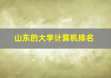 山东的大学计算机排名