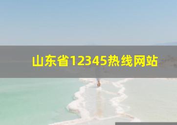 山东省12345热线网站