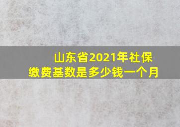 山东省2021年社保缴费基数是多少钱一个月