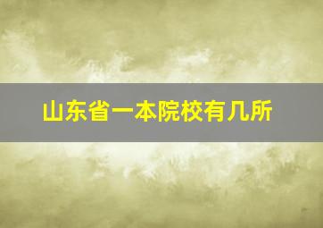 山东省一本院校有几所