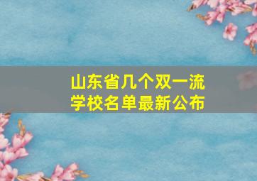 山东省几个双一流学校名单最新公布