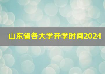 山东省各大学开学时间2024