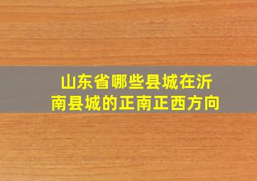 山东省哪些县城在沂南县城的正南正西方向