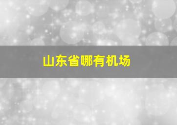 山东省哪有机场