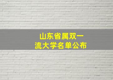 山东省属双一流大学名单公布