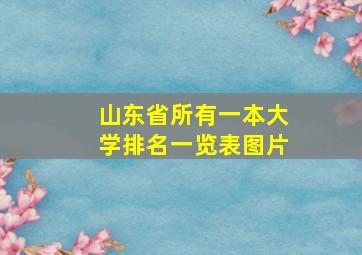 山东省所有一本大学排名一览表图片