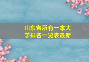 山东省所有一本大学排名一览表最新