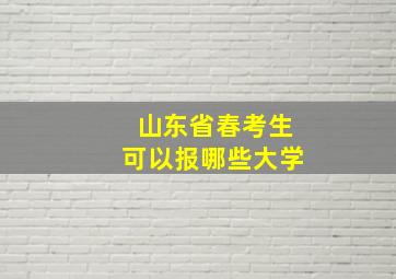 山东省春考生可以报哪些大学