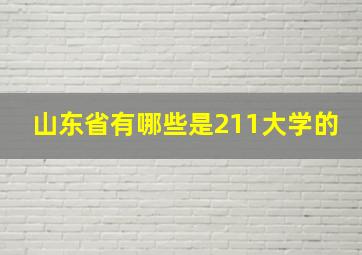 山东省有哪些是211大学的