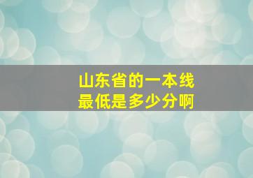 山东省的一本线最低是多少分啊