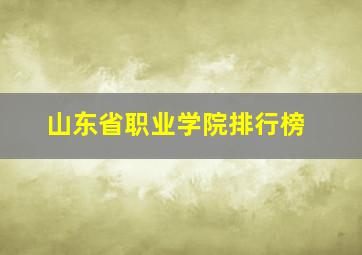 山东省职业学院排行榜