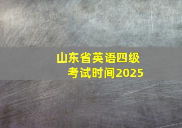 山东省英语四级考试时间2025