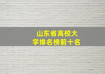 山东省高校大学排名榜前十名