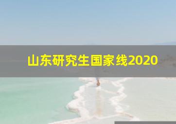 山东研究生国家线2020