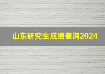 山东研究生成绩查询2024