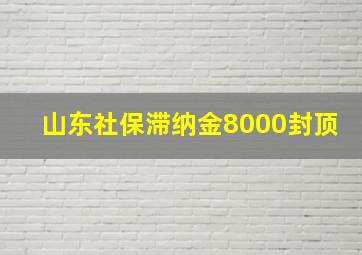 山东社保滞纳金8000封顶