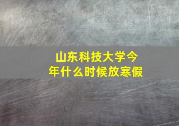 山东科技大学今年什么时候放寒假