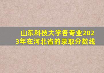 山东科技大学各专业2023年在河北省的录取分数线