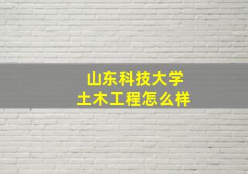 山东科技大学土木工程怎么样