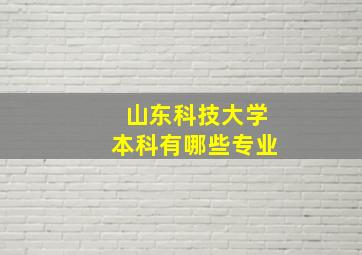 山东科技大学本科有哪些专业