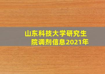 山东科技大学研究生院调剂信息2021年