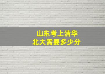 山东考上清华北大需要多少分