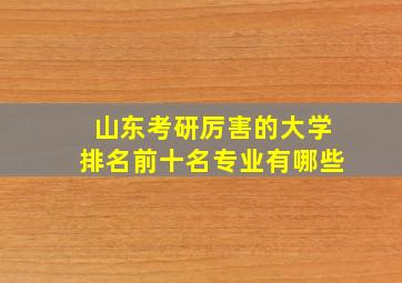 山东考研厉害的大学排名前十名专业有哪些