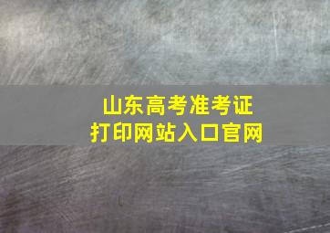 山东高考准考证打印网站入口官网