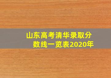 山东高考清华录取分数线一览表2020年