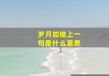 岁月如梭上一句是什么意思