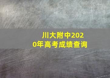 川大附中2020年高考成绩查询