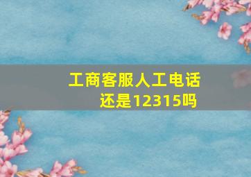 工商客服人工电话还是12315吗