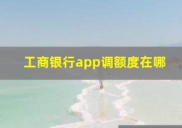 工商银行app调额度在哪