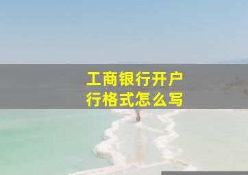 工商银行开户行格式怎么写