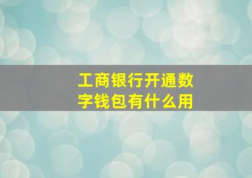 工商银行开通数字钱包有什么用