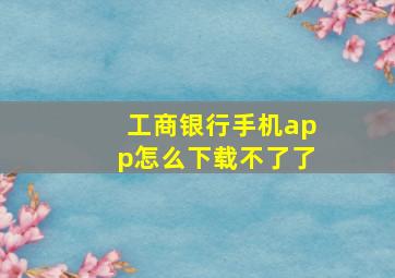 工商银行手机app怎么下载不了了