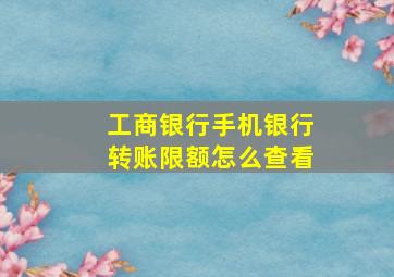 工商银行手机银行转账限额怎么查看