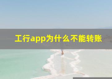 工行app为什么不能转账