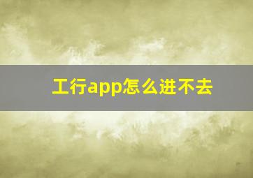 工行app怎么进不去