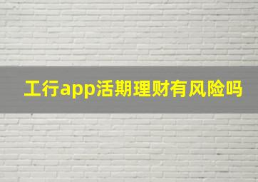 工行app活期理财有风险吗