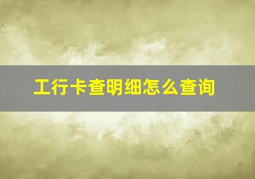 工行卡查明细怎么查询