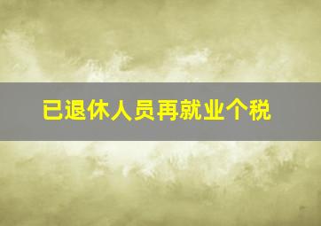 已退休人员再就业个税