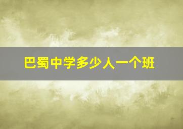 巴蜀中学多少人一个班