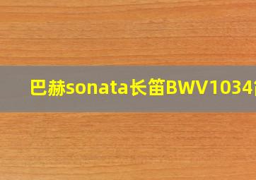 巴赫sonata长笛BWV1034简介