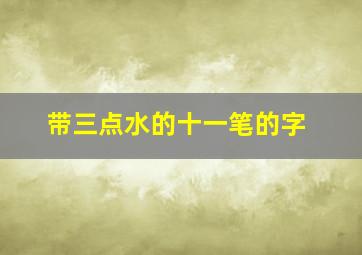 带三点水的十一笔的字