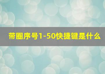 带圈序号1-50快捷键是什么