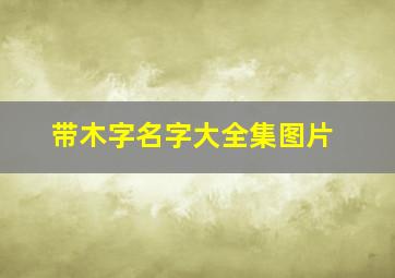 带木字名字大全集图片